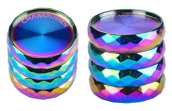 1 CNC Aluminium Grinder/Pollinator 4 part, ø 42mm, "DIAMOND RAINBOW"